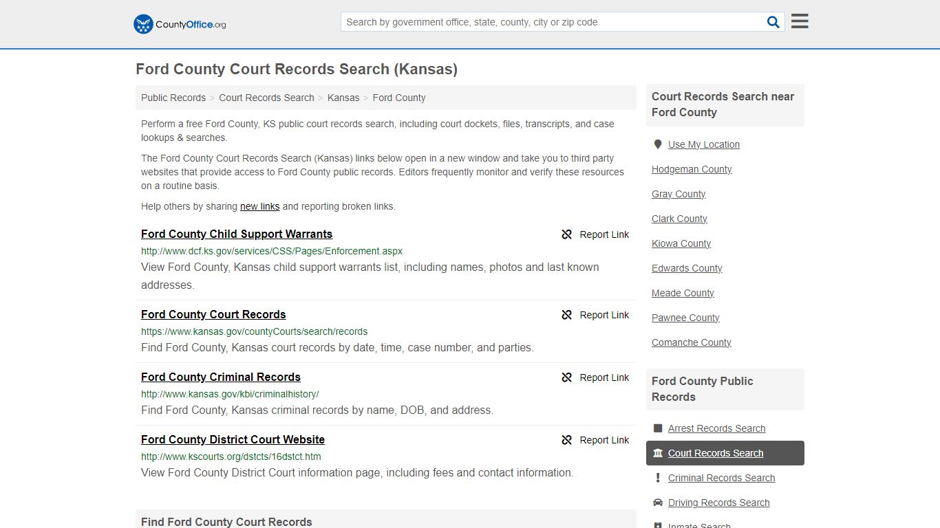 Ford County Court Records Search (Kansas) - County Office